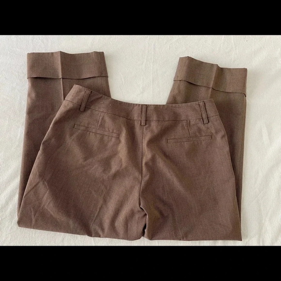 Apt.9 Dress Pants Women’s Maxwell Brown Cropped Sz 6 Slacks Cuffed Hem Workwear - Picture 3 of 5